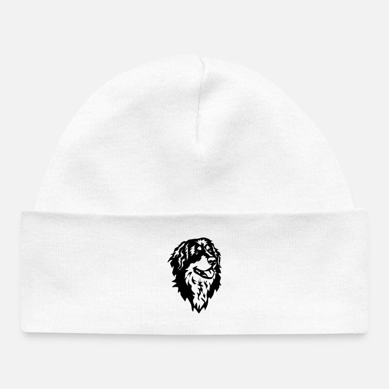 Tête de Hovawart - Bonnet bébé bio - blanc