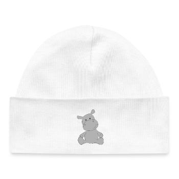 hippo - Baby Organic Beanie - white - Front