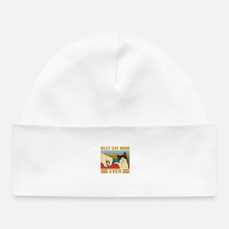 Best Cat Mom Ever Bump Fit - Bonnet bébé bio - blanc