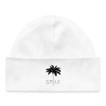 Smile Palm Black - Baby Organic Beanie - white - Front
