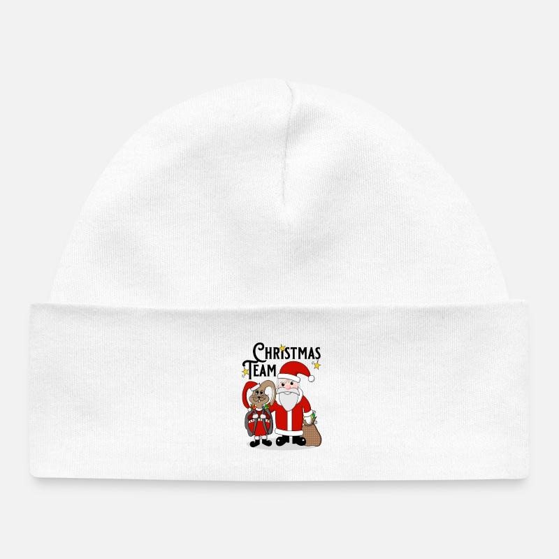 Équipe de Noël - Bonnet bébé bio - blanc