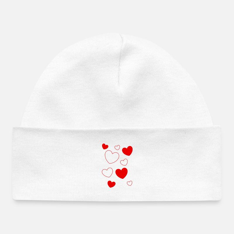 Cadeau Saint-Valentin Saint-Valentin - Bonnet bébé bio - blanc