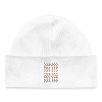 hearts flowers pattern - Baby Organic Beanie - white - Front