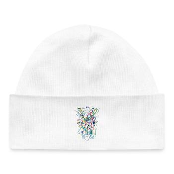Abstract - Baby Organic Beanie - white - Front