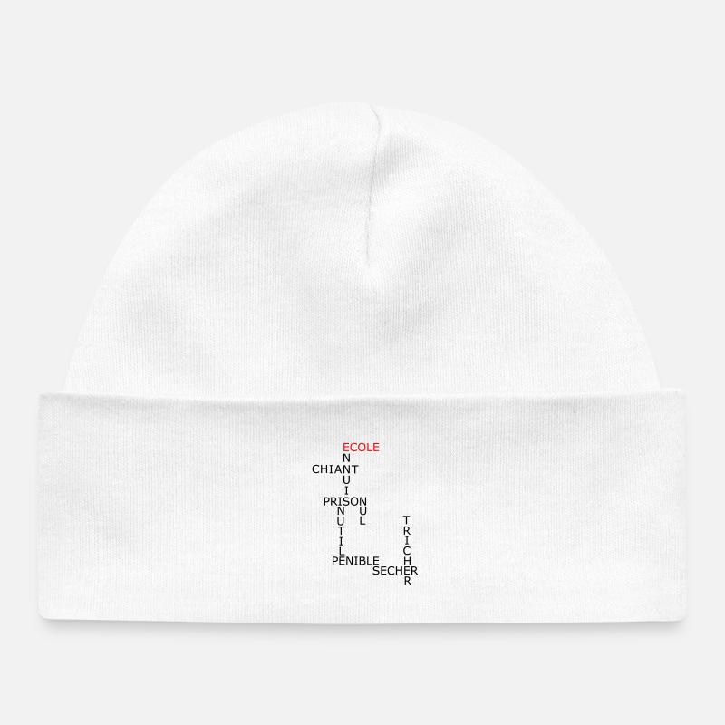 Mots fléchés - Bonnet bébé bio - blanc