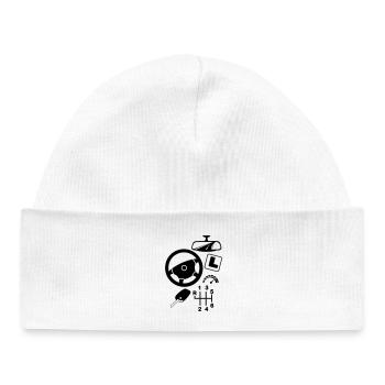 logo Car driving instructor - Baby Organic Beanie - white - Front