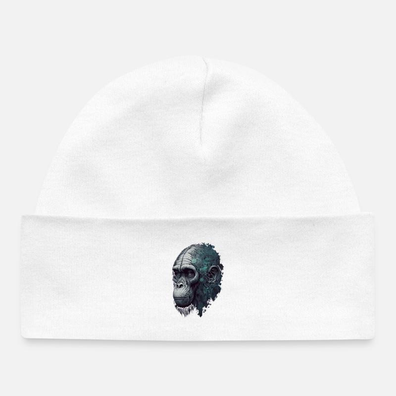 AI-controlled monkey - Baby Organic Beanie - white