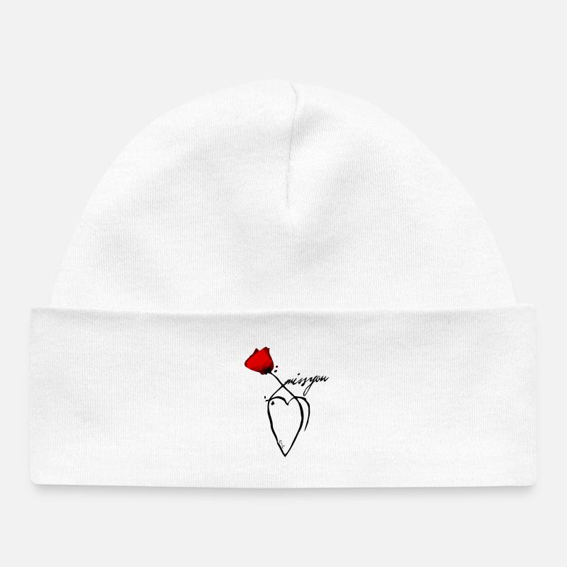 Tu me manque - Bonnet bébé bio - blanc