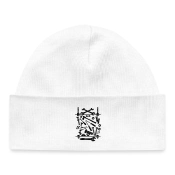 Composition des outils Noir - Bonnet bébé bio - blanc - Devant