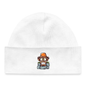 Adventurous monkey charm - Baby Organic Beanie - white - Front