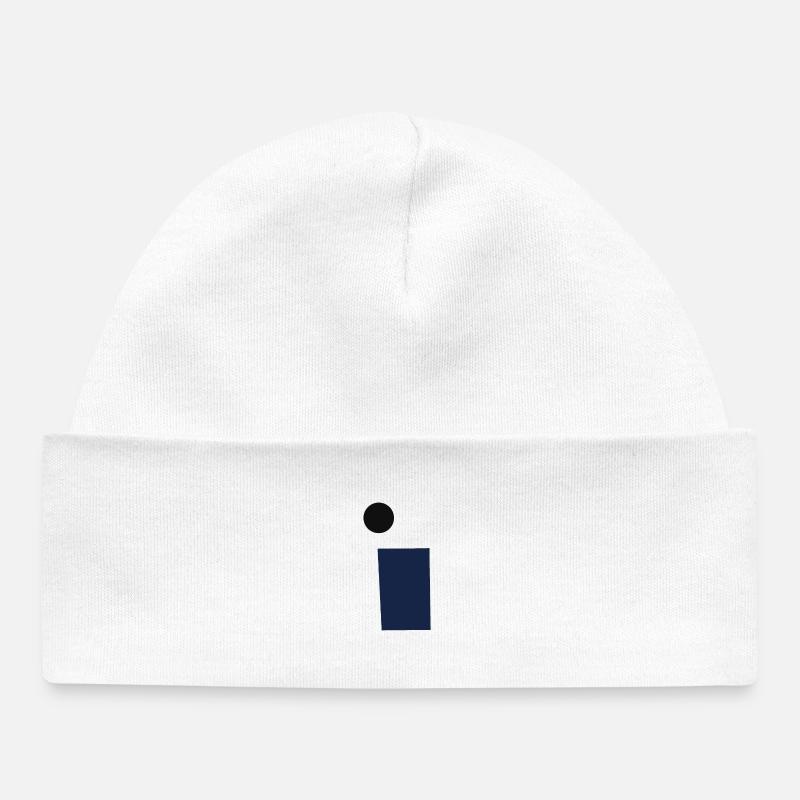 rectangle and circle - Baby Organic Beanie - white