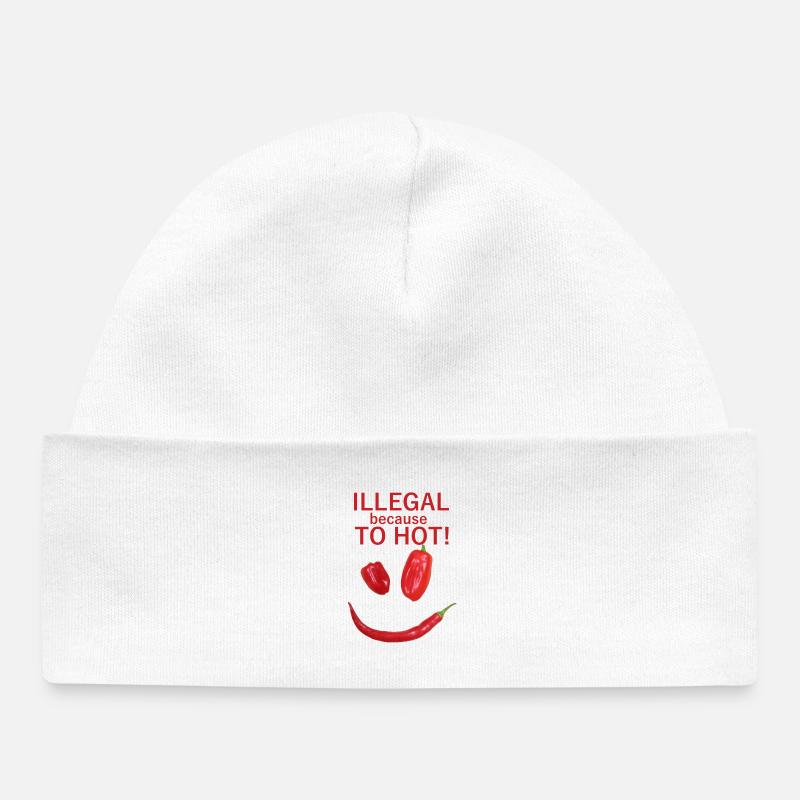 Illegal Heat – Motif piment-piment - Bonnet bébé bio - blanc