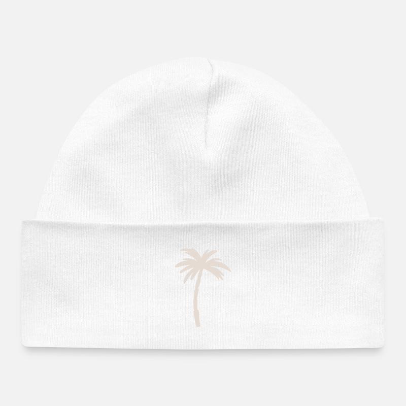 Palm tree - Baby Organic Beanie - white