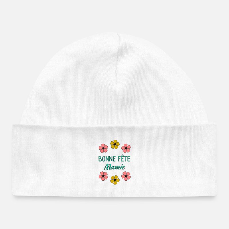 MAMIE. GRAND-MERE - Bonnet bébé bio - blanc