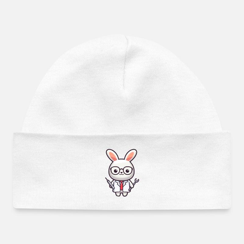 Docteur Bunny : le soignant de la carotte - Bonnet bébé bio - blanc