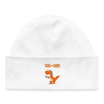 TeaRex Dino Teacup - Baby Organic Beanie - white - Front
