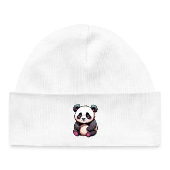 Cute Cartoon Panda Bear - Baby Organic Beanie - white - Front