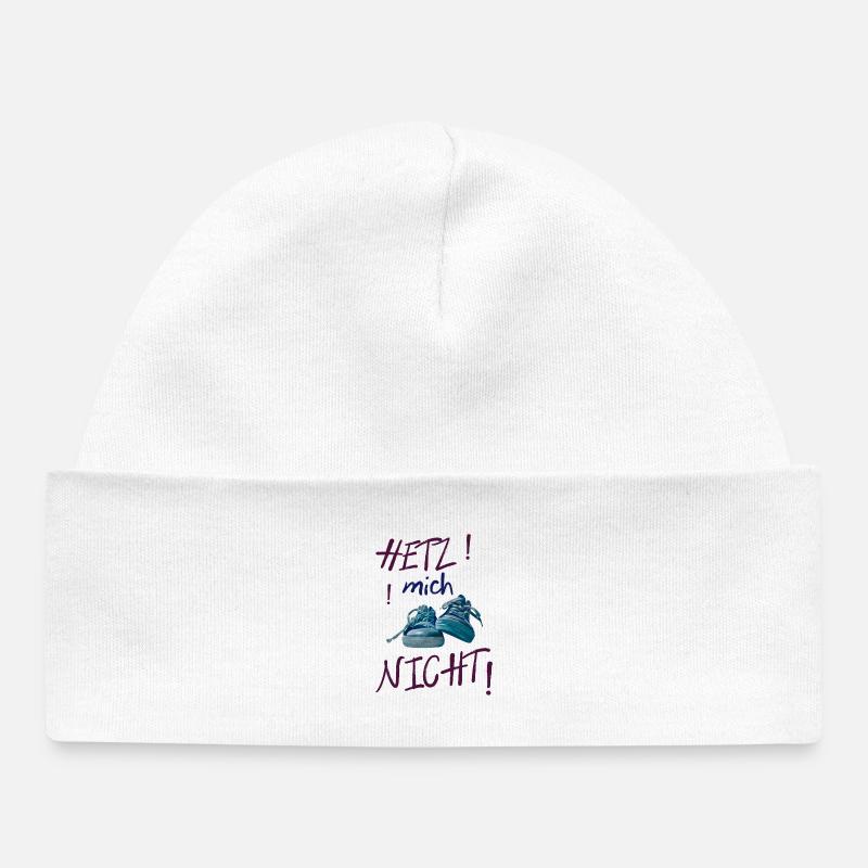 Ne vous précipitez pas pour une déclaration colorée de baskets - Bonnet bébé bio - blanc