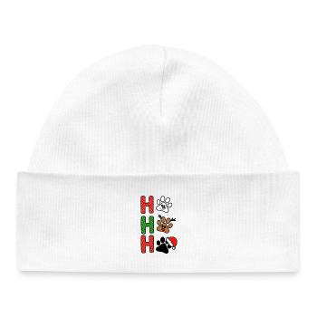 H Christmas Paws Plaid - Baby Organic Beanie - white - Front