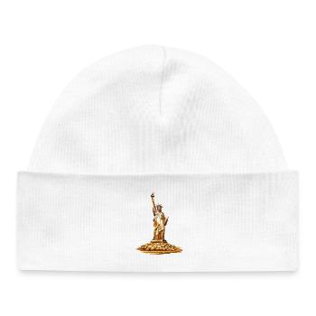 Golden Liberty Torch Statue - Baby Organic Beanie - white - Front