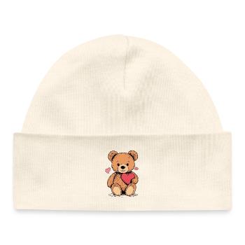 Love Bear - Baby Organic Beanie - white - Front