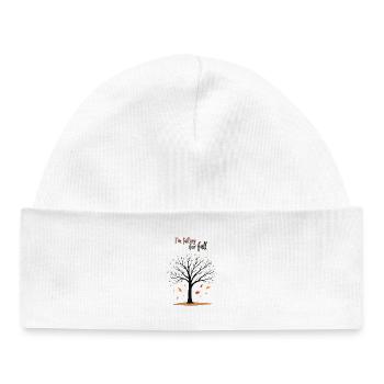 Arbre chauve « Automne en amour » Humour - Bonnet bébé bio - blanc - Devant