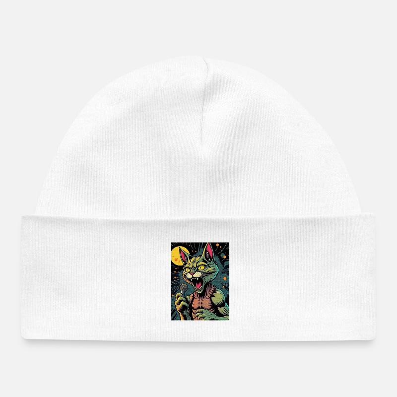 Karaoké Cat 1 - Bonnet bébé bio - blanc