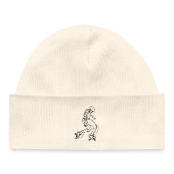 Roller Skater Drawing - Baby Organic Beanie - white - Front