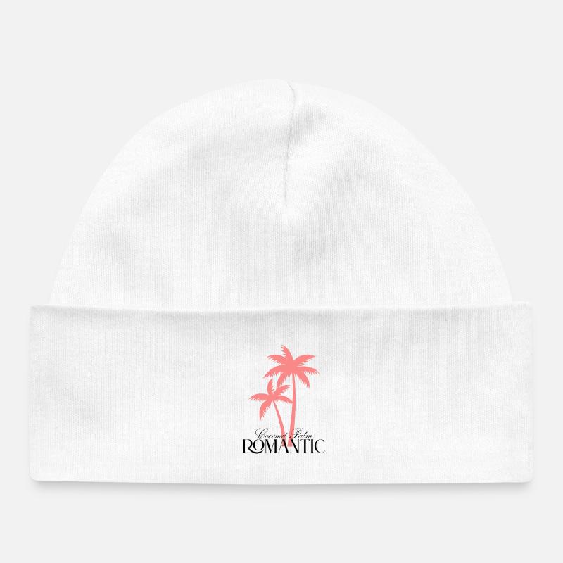Cocotier Romantique – Palmier Rose - Bonnet bébé bio - blanc