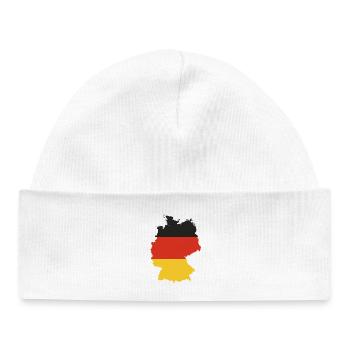 Noir Rouge Or Allemagne Drapeaux Contour Design - Bonnet bébé bio - blanc - Devant