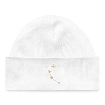 Taurus Zodiac Sign Star Constellation Golden Tones - Baby Organic Beanie - white - Front