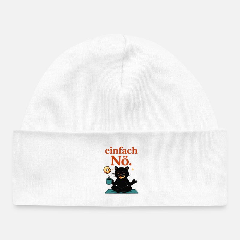 Pose de yoga détendue - juste non - Bonnet bébé bio - blanc