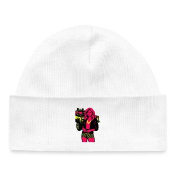 Woman with Truck - Baby Organic Beanie - white - Front