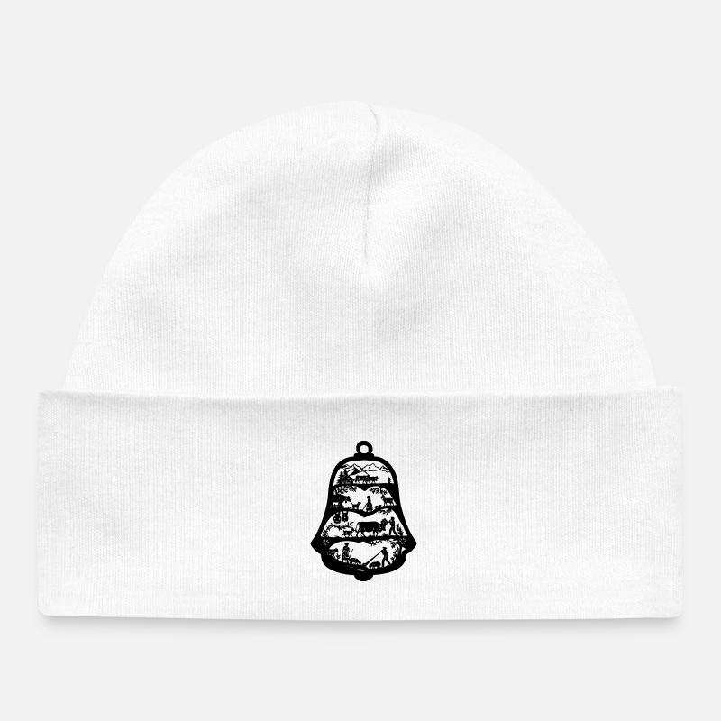 Alpenglocke_black - Bonnet bébé bio - blanc