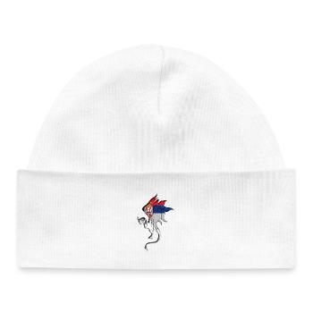 Drapeau de la Serbie - Serbe - Silhouette de dragon - Bonnet bébé bio - blanc - Devant