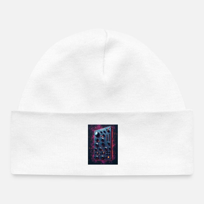 Futuristic synthesizer in space design - Baby Organic Beanie - white