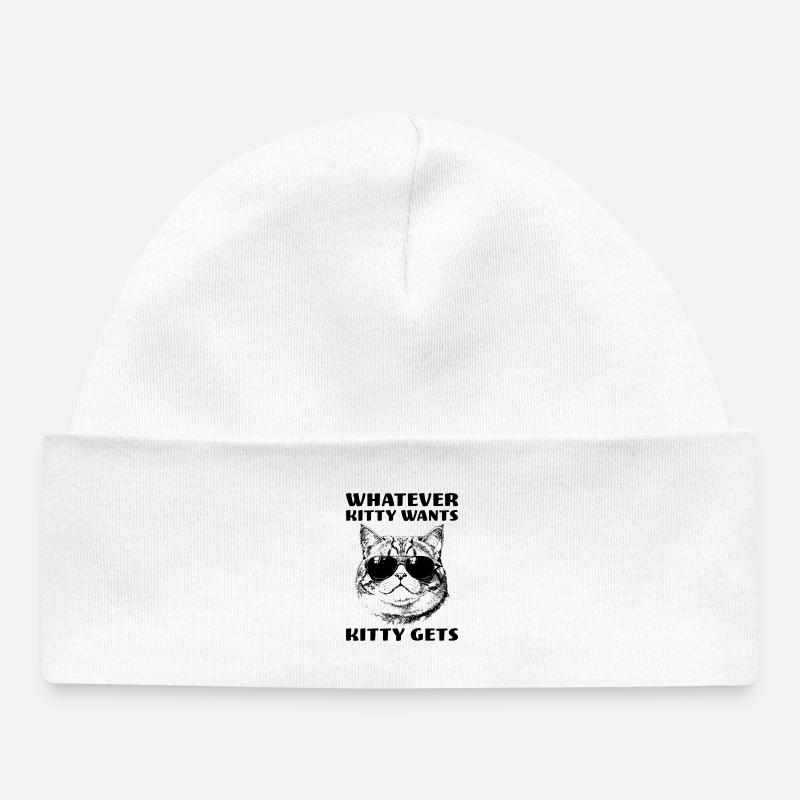 Chat avec de l’attitude Tout ce que Kitty veut, Kitty obtient - Bonnet bébé bio - blanc