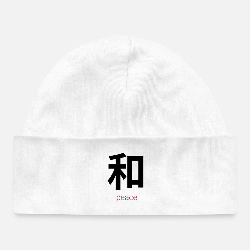 和 – Wa, Japanese Peace - Bonnet bébé bio - blanc