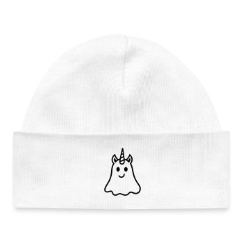 Licorne fantôme - Bonnet bébé bio - blanc - Devant