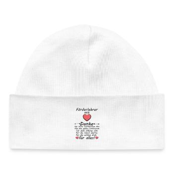 Enseignant ayant des besoins spéciaux Dites merci en guise d’adieu - Bonnet bébé bio - blanc - Devant