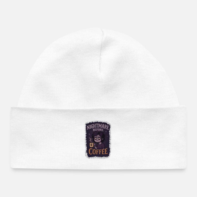 Sans café - sans moi - Bonnet bébé bio - blanc