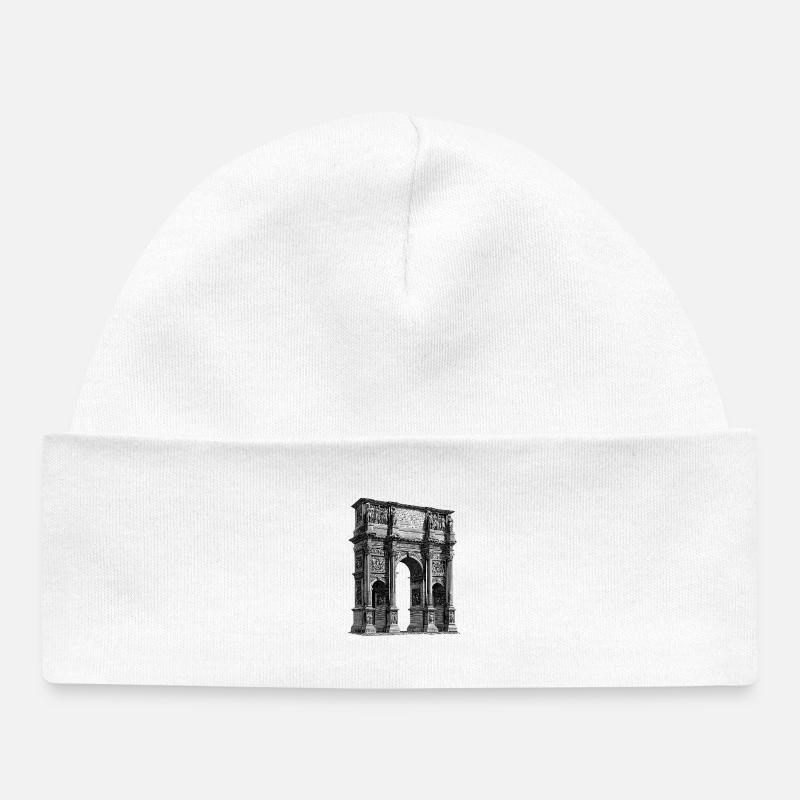 Arc de triomphe romain – Gravure antique - Bonnet bébé bio - blanc