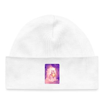 White Wolf in Watercolor 2 (Purple) - Baby Organic Beanie - white - Front