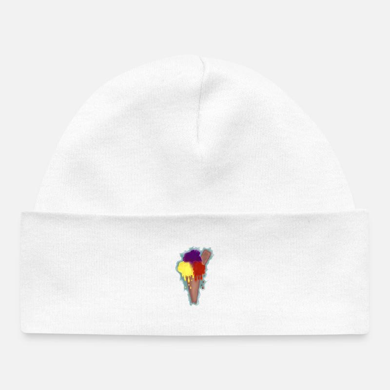 Glace arc-en-ciel - Bonnet bébé bio - blanc