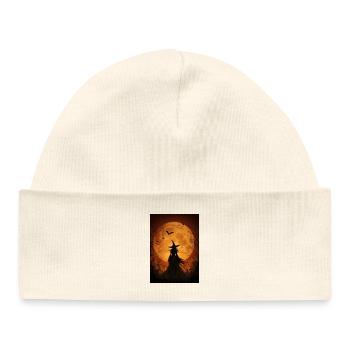 Witch under the Harvest Moon - Baby Organic Beanie - white - Front