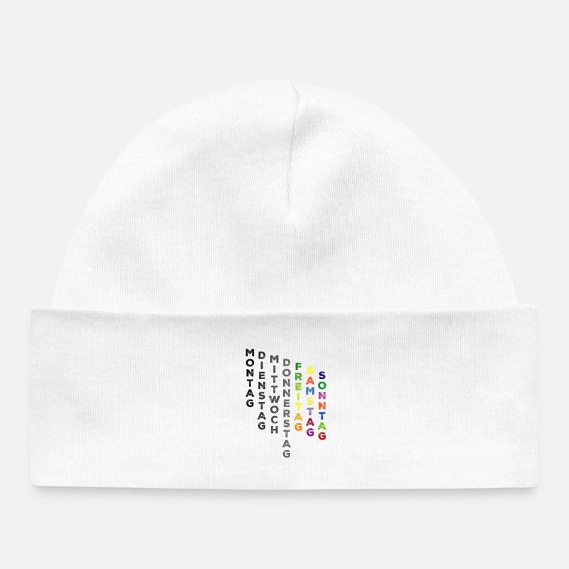 La semaine, du vendredi au dimanche - haute en couleur - Bonnet bébé bio - blanc