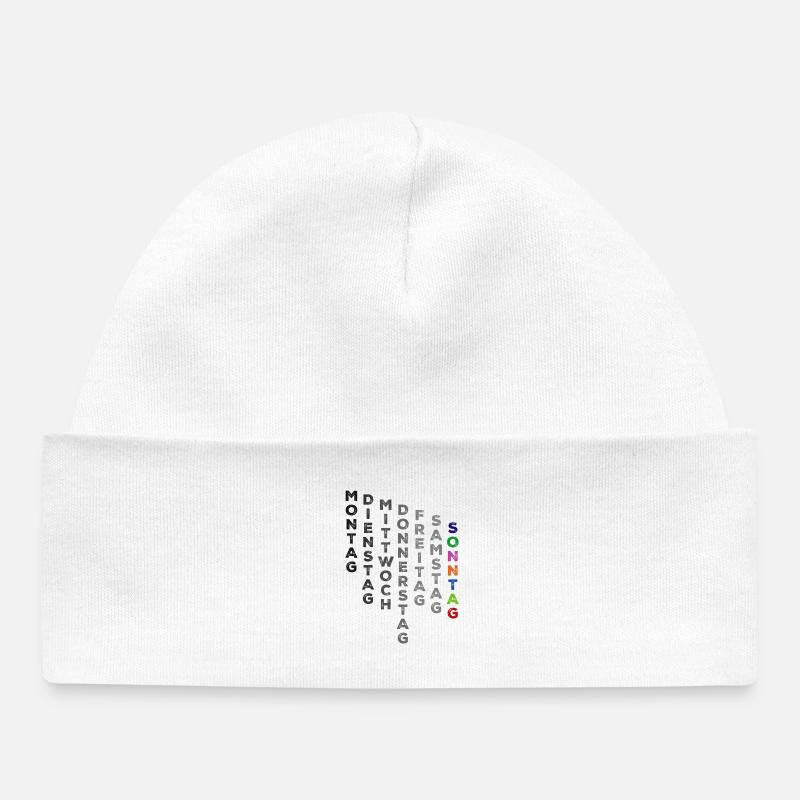 Le dimanche de la semaine - coloré - Bonnet bébé bio - blanc