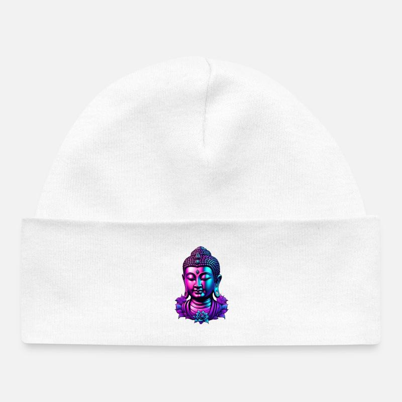 Néon Bouddha Fleur Aura - Bonnet bébé bio - blanc