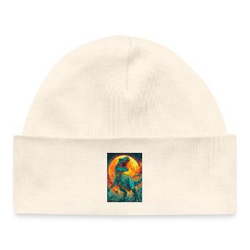 T Rex Inferno Roar - Baby Organic Beanie - white - Front