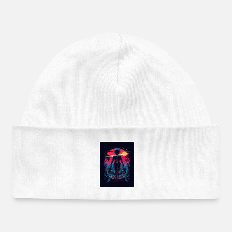 Astronaute Neon Sunset - Bonnet bébé bio - blanc